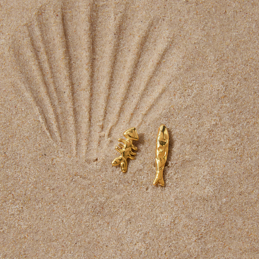 Stainless Steel Fish Stud Earrings