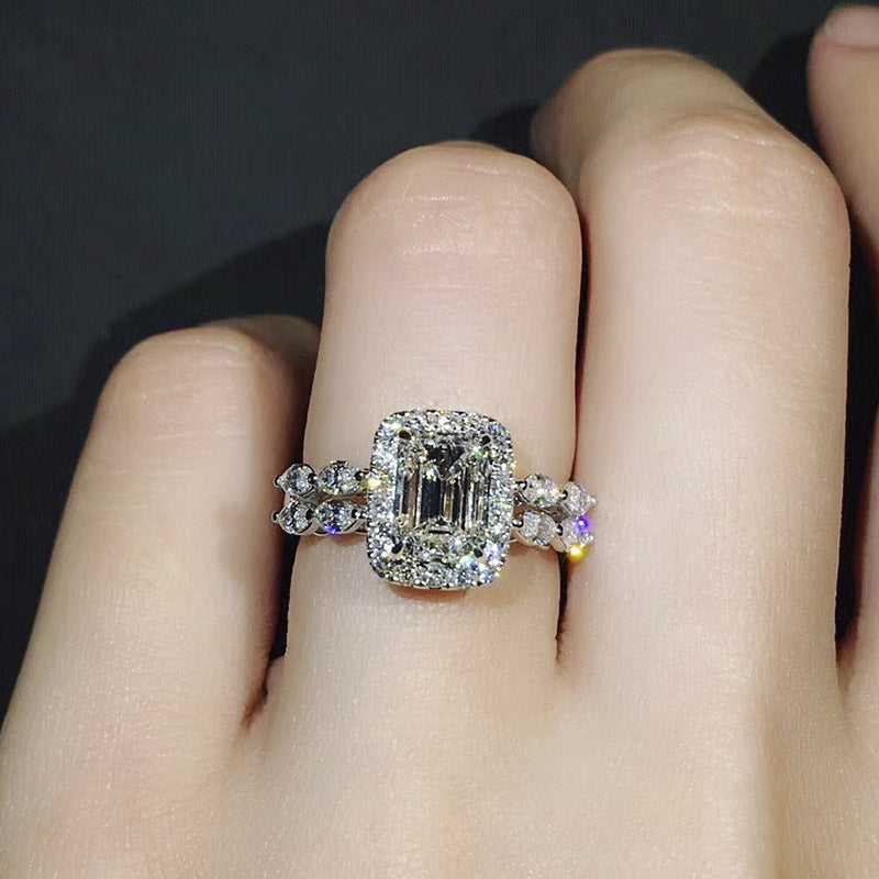 Princess Cut Simulated Diamond Ring For Women, Fancy Shape Engagement  Wedding Ring