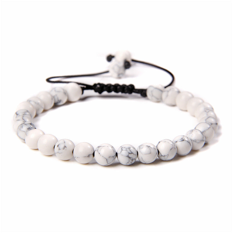 6mm Natural Stone Beads Womens Bracelet Yoga Energy Sports