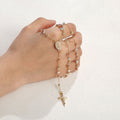 European And American Madonna Cross Necklace Fashionable Light Luxury In Gold Tone