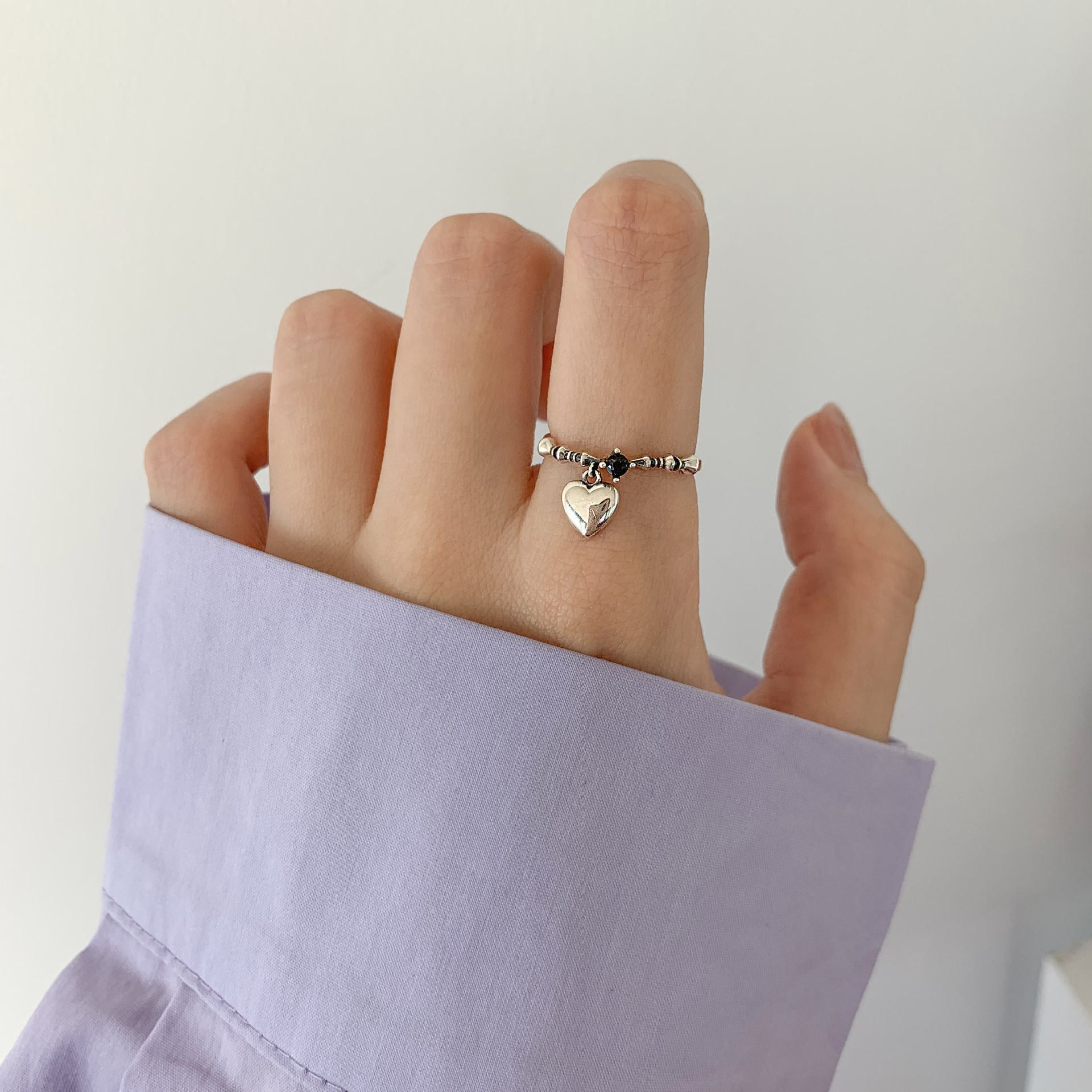 925 Sterling Silver Twisted Chain Open Ring