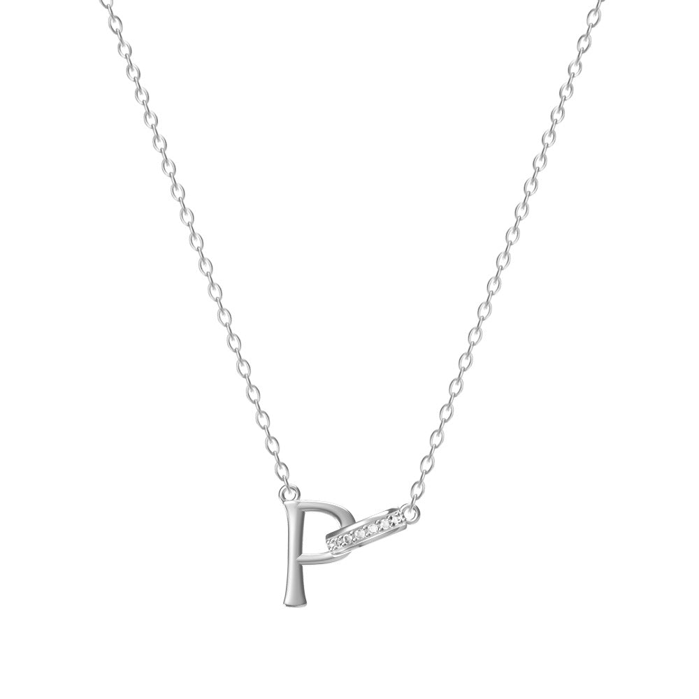 26-Letter Diamond-Embedded Unique Design Necklace For Women