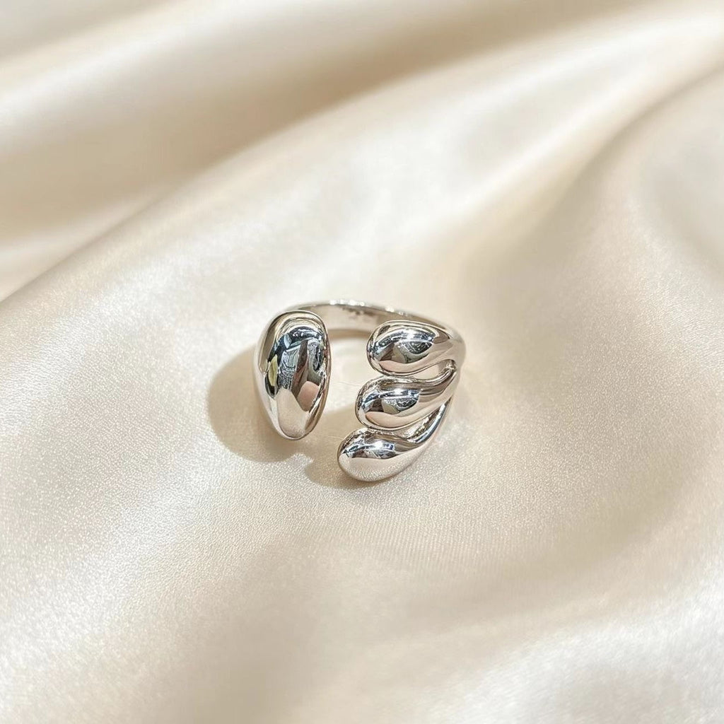 Light-luxury Silver Open-ring In European And American Style
