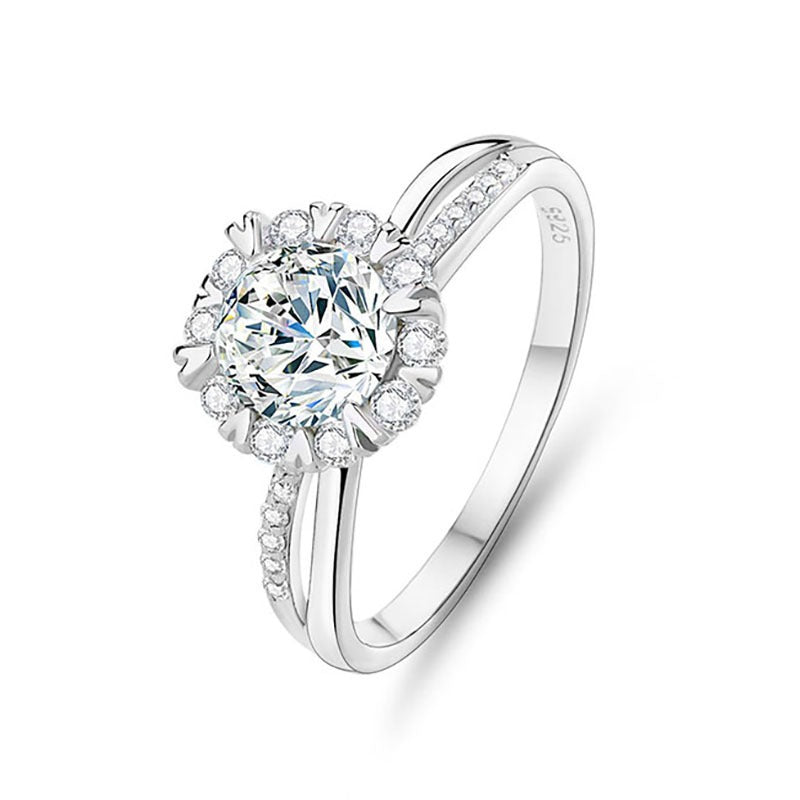 S925 Sterling Silver Snowflake Ring