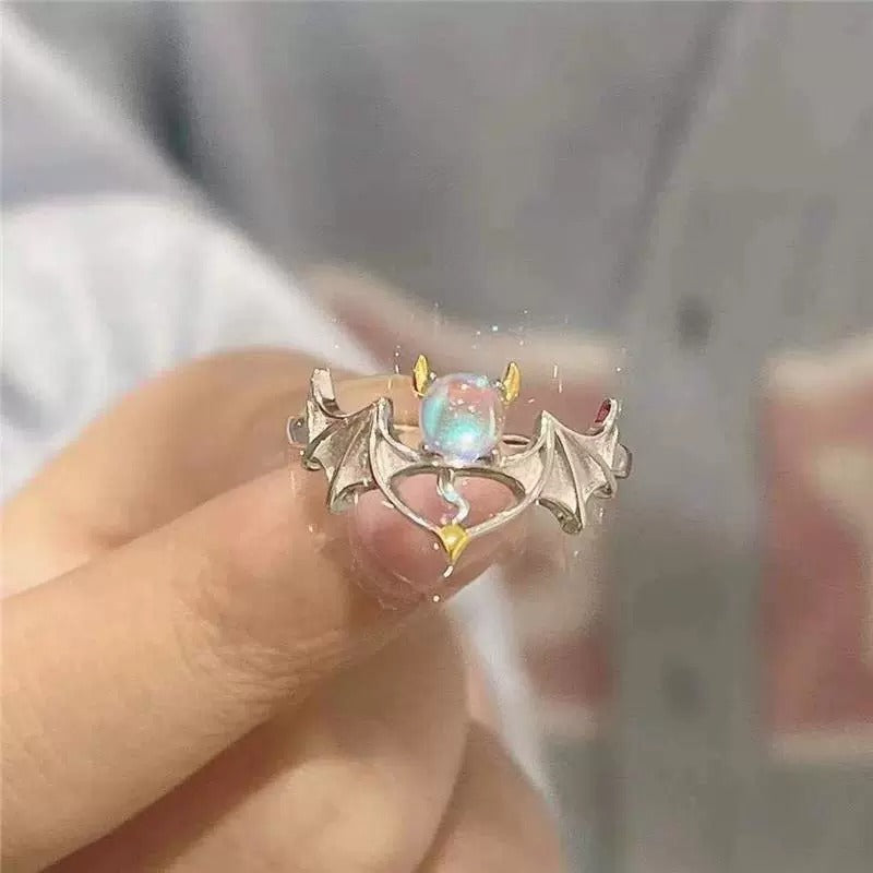 Angel  Devil Couple  Best Friend Rings, Cool Punk Style, Adjustable Size, Birthday Gift