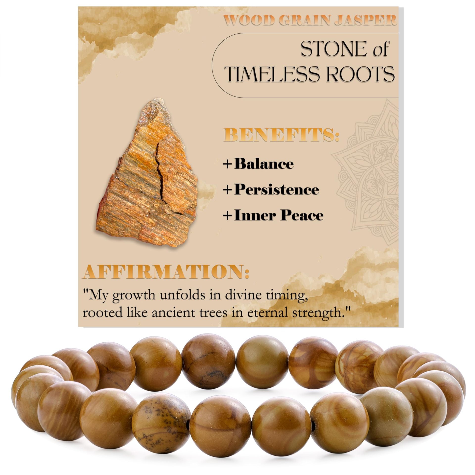 8mm Natural Stone Bead Bracelet White Turquoise