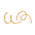 18K gold irregular titanium steel line stud earrings