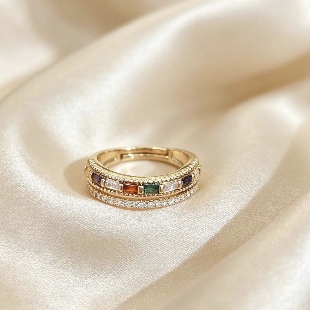 Elegant Gold-plated Double-layer Ring