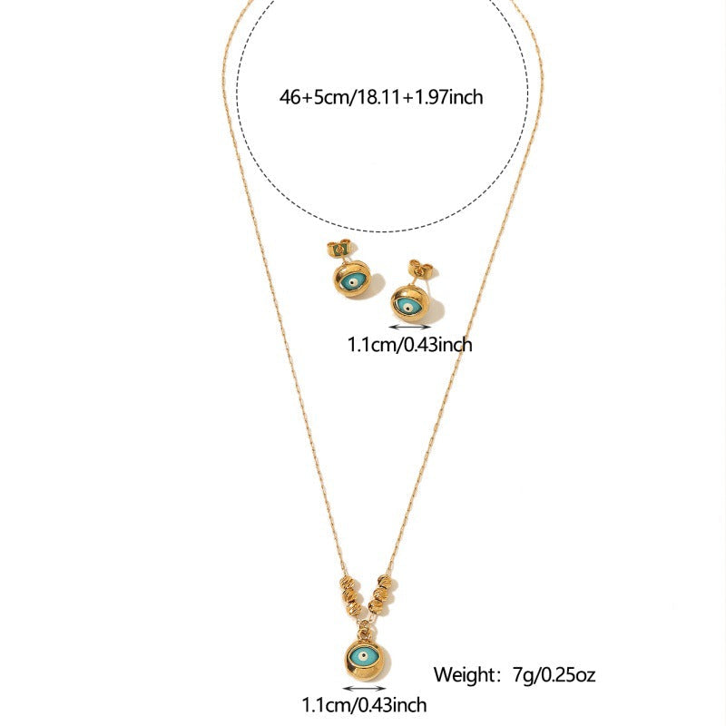 Turkish Evil Eye Pendant Jewelry Set