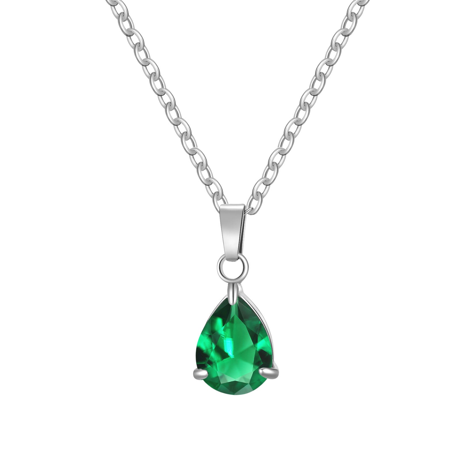 3A Water Drop Zircon Small Pendant Solitaire Pear-Shaped Zircon Womens Clavicle Chain