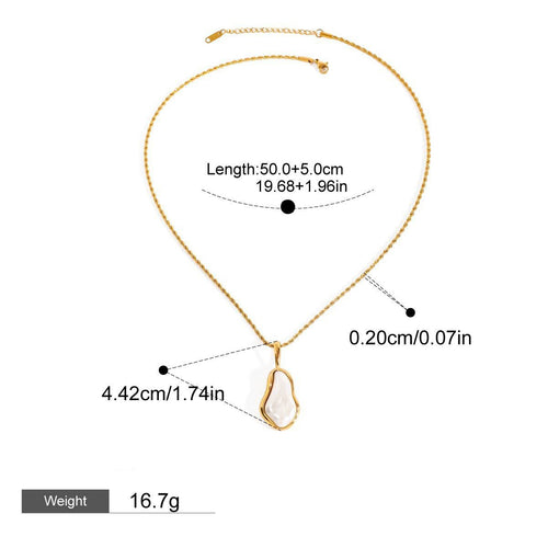 18K gold inlaid irregular pearls exquisite design noble necklace