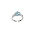 Fashionable All-Match Rose Ice-Flower Cut Cubic Zirconia Open Ring