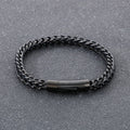 Fashion Double Sided Polished Thickened Cable Chain Titanium Steel Bracelet, Spring Clasp Minimalist Hip Hop Men Bracelet