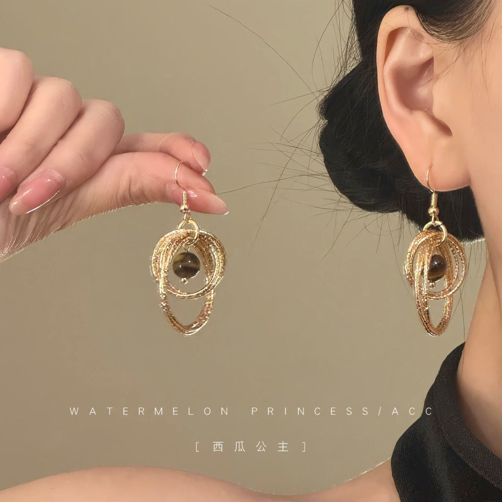 2026 Hot Sale Golden Tiger's Eye Earrings, Elegant & Unique Women's Jewelry