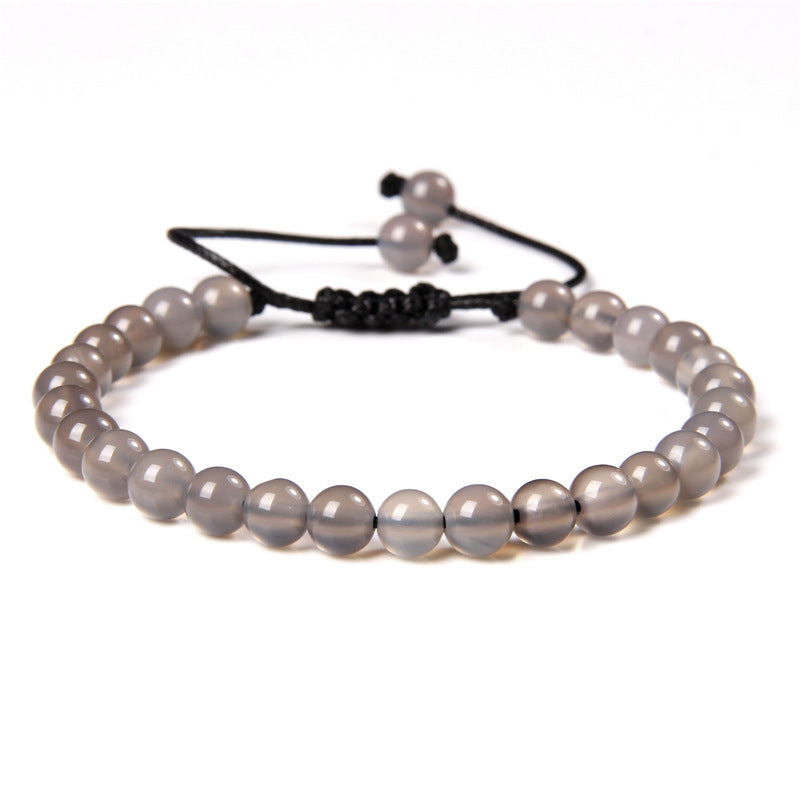 6mm Natural Stone Beads Womens Bracelet Yoga Energy Sports