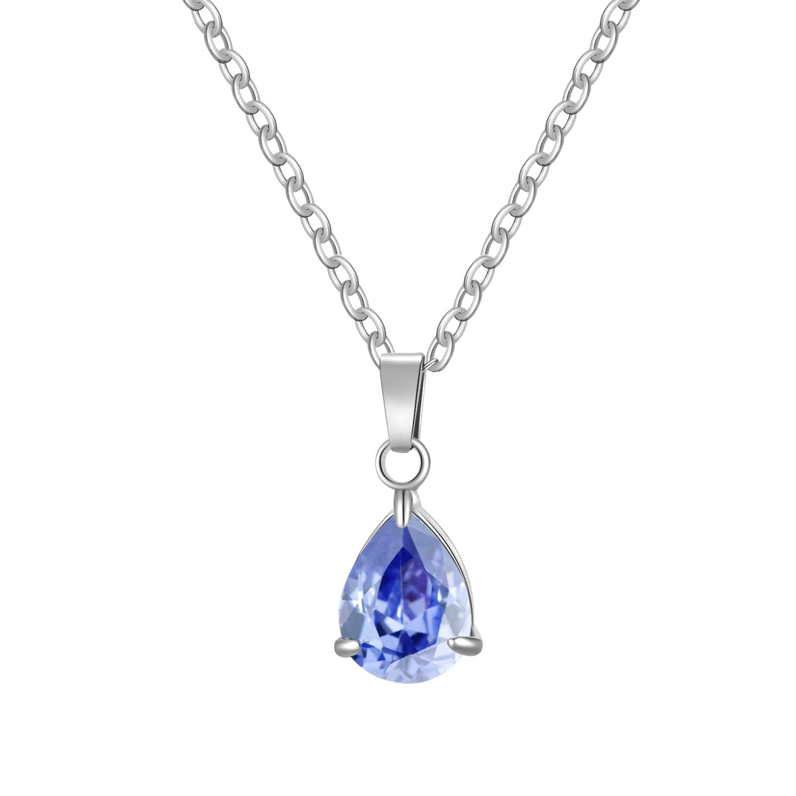 3A Water Drop Zircon Small Pendant Solitaire Pear-Shaped Zircon Womens Clavicle Chain