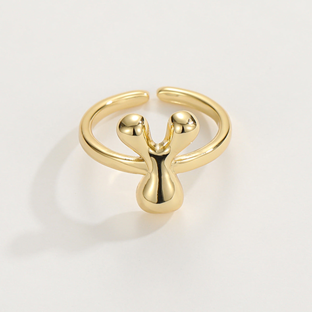 Adjustable English Letter Ring With Adjustable Opening