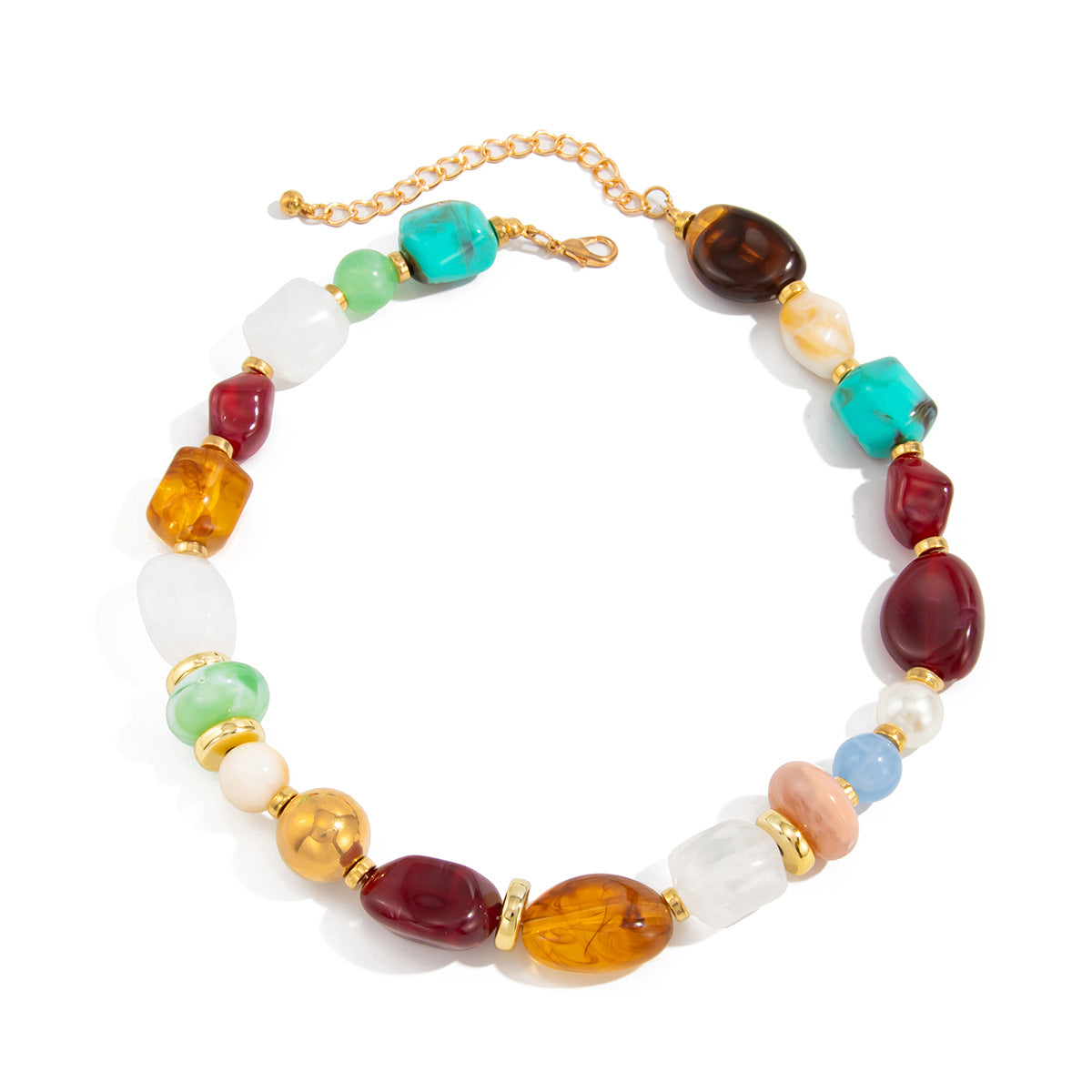 Bohemian Colorful Resin Bead Necklace Collection