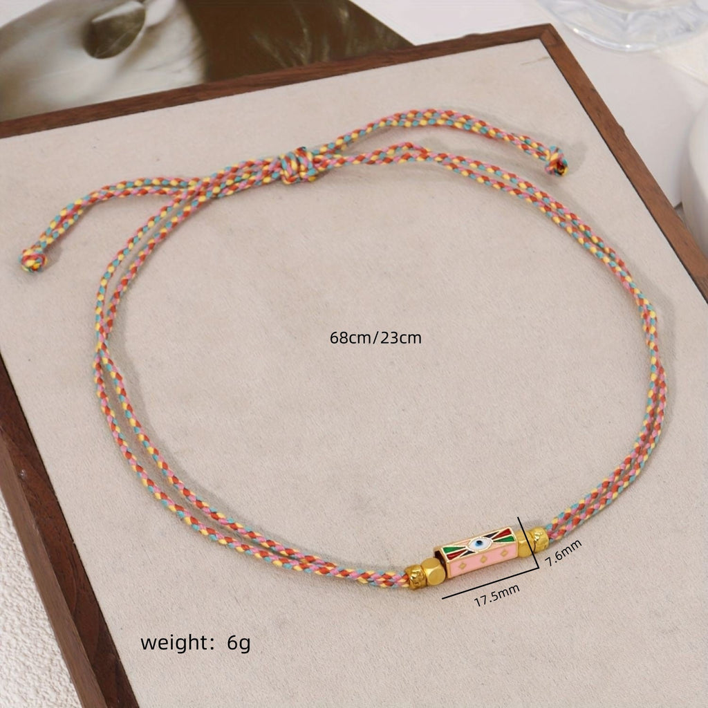 Bohemian style colorful love pendant necklace bracelet