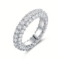 Womens Minimalist, Versatile Three-stone Zircon Ring