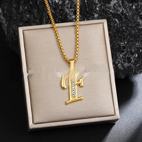 26 Diamond-Encrusted English Alphabet Necklaces