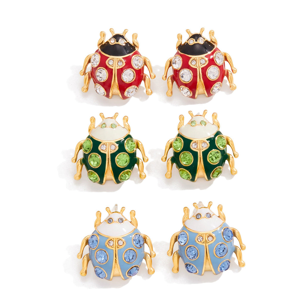 Colorful Insect Stud Earrings Collection