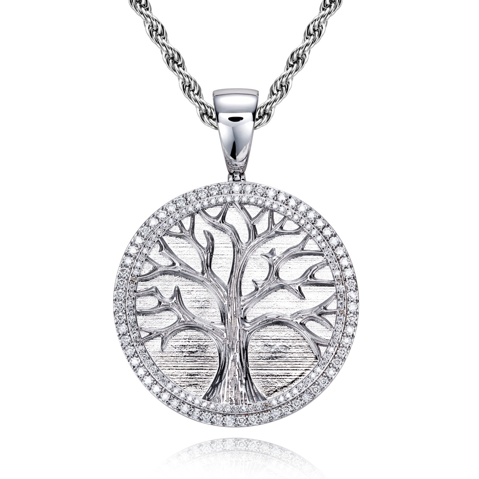 Minimalist Light-Luxury Copper Pendant With Diamonds Christmas Tree Design