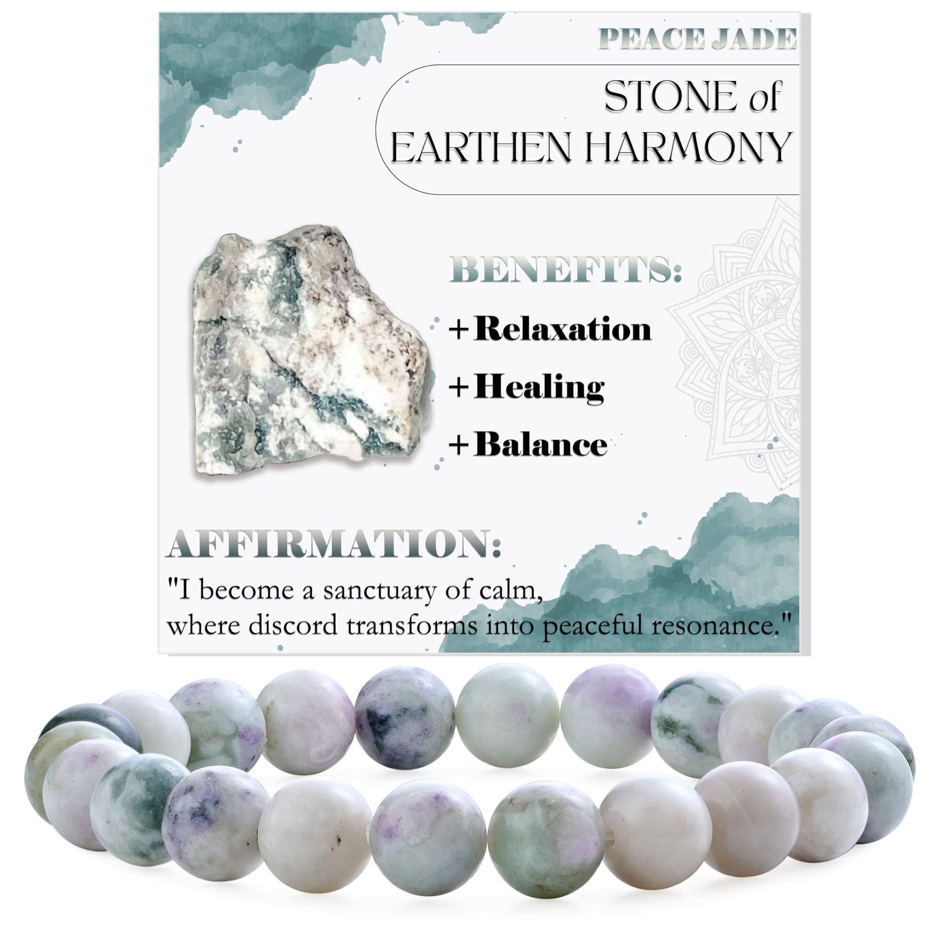 8mm Natural Stone Bead Bracelet White Turquoise