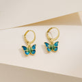 Japanese-Korean French-style Dripping-Oil Petite And Playful Butterfly Earrings