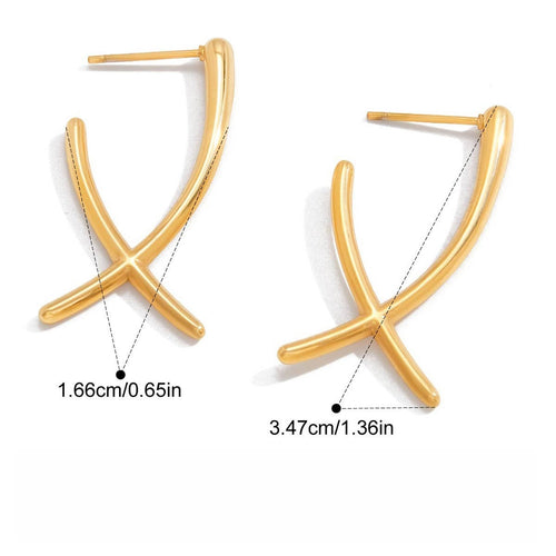 18k gold cross earrings