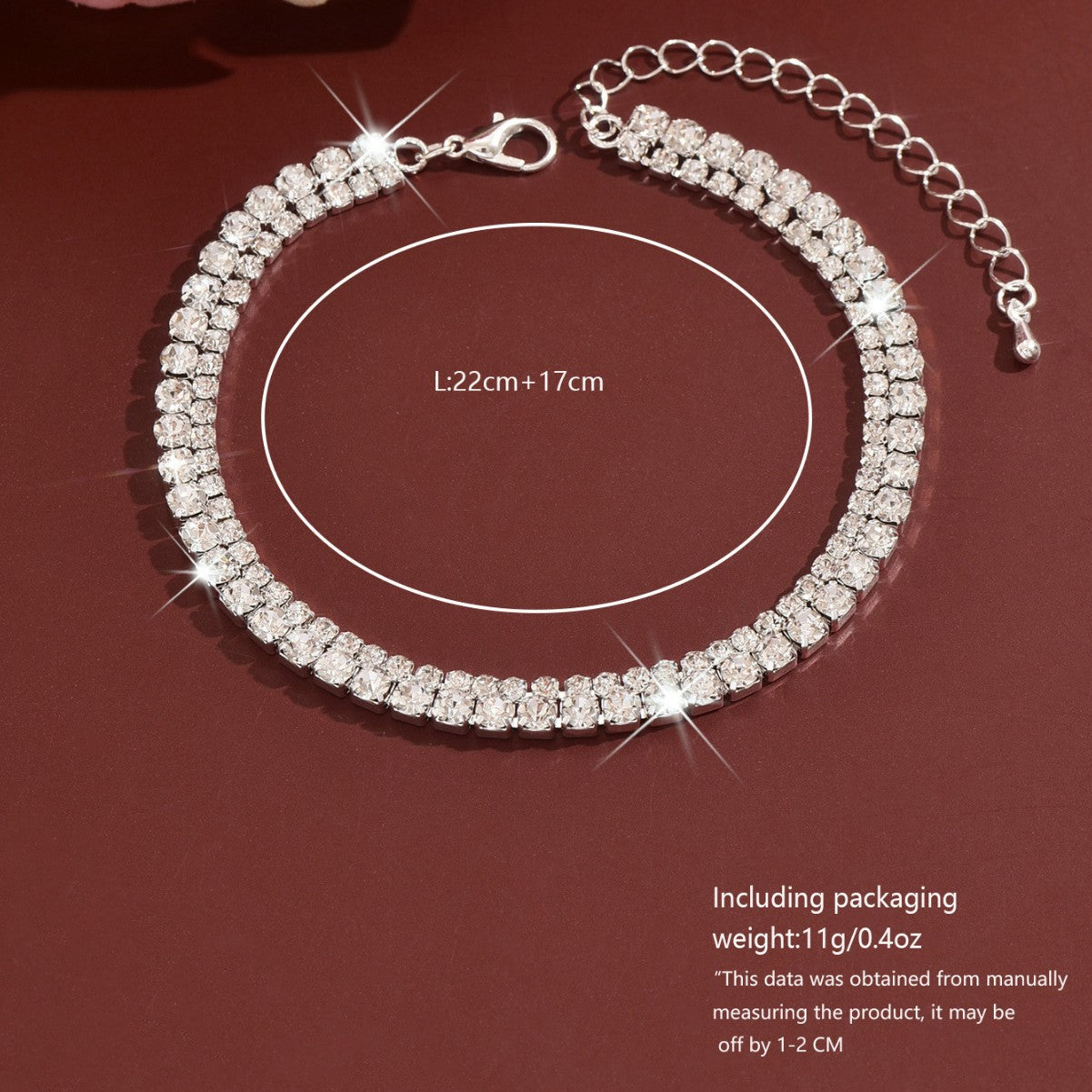 Simple Double-Layer Rhinestone Claw Foot Chain