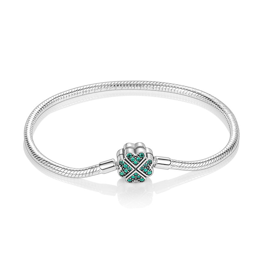 925-Silver-Plated Woven Heart Basic Bracelet Fashionable And Minimalist