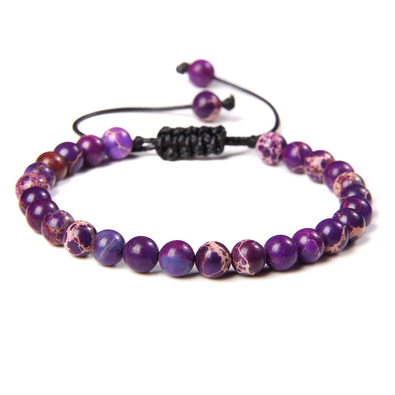 6mm Natural Stone Beads Womens Bracelet Yoga Energy Sports
