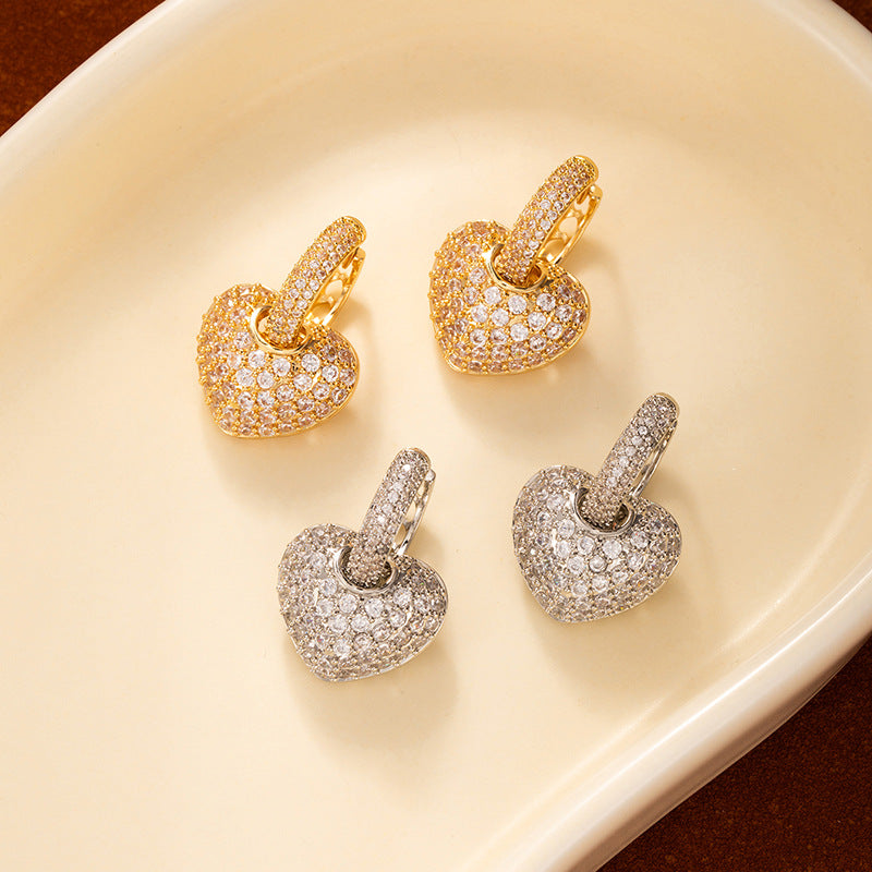Womens Elegant Zircon Earrings Subtly Luxurious