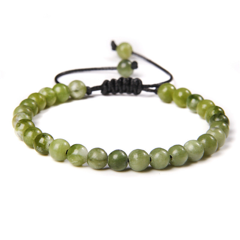 6mm Natural Stone Beads Womens Bracelet Yoga Energy Sports