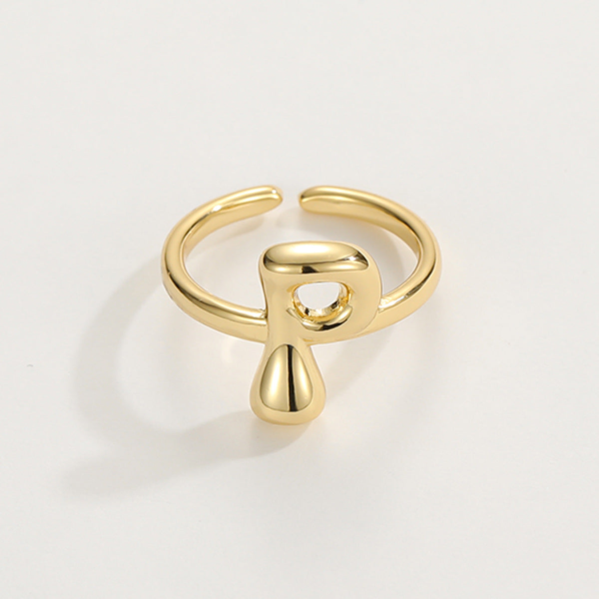 Adjustable English Letter Ring With Adjustable Opening