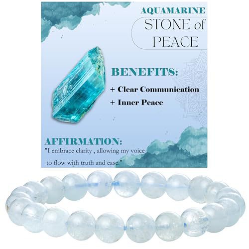8mm Natural Stone Bead Bracelet White Turquoise
