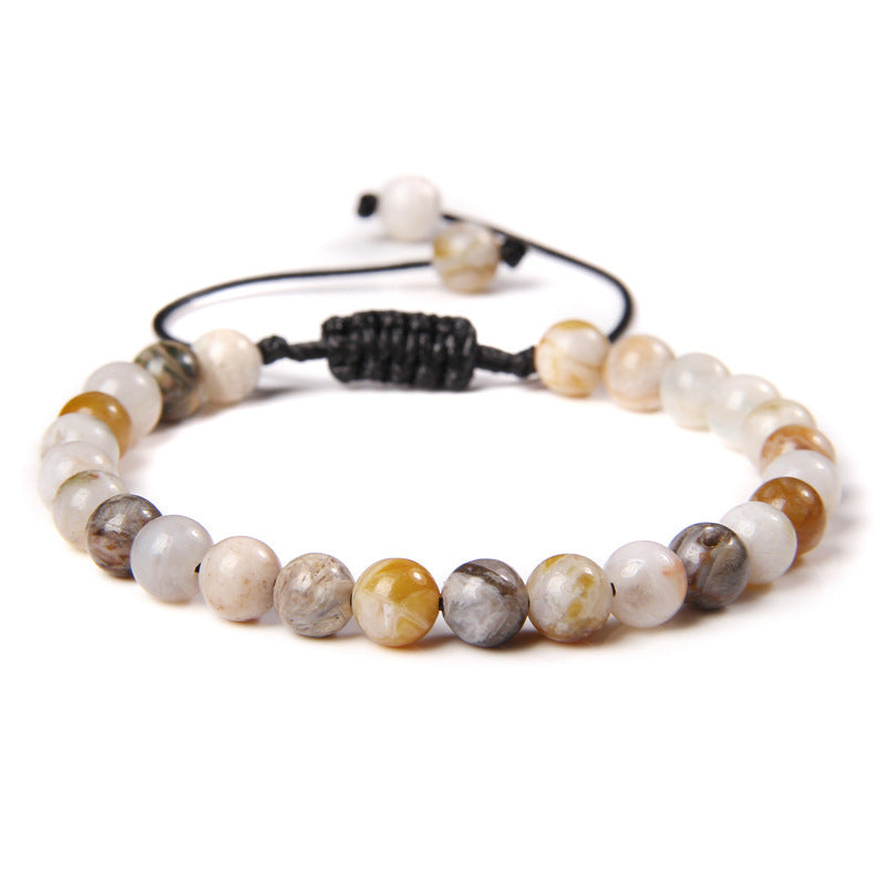 6mm Natural Stone Beads Womens Bracelet Yoga Energy Sports