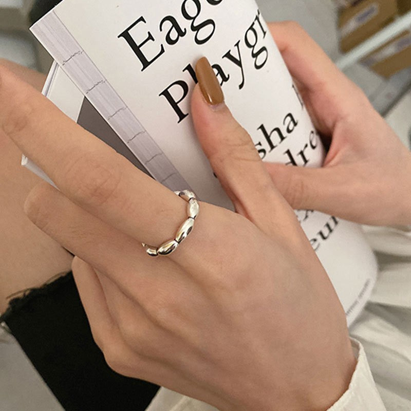 925 Sterling Silver Irregular Stackable Rings For Women, Minimalist INS Style, Non Tarnish & Versatile Band Rings