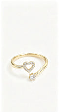 Personalized Open-heart Single-stone Ring For Women