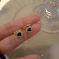Simple Dainty Gold Heart Stud Earrings For Women Wear Through Sleep Everyday