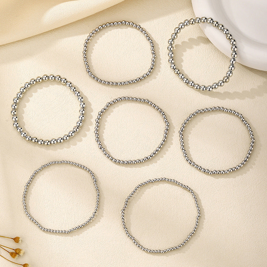 Multi-piece Set Minimalist And Versatile Heart Pendant Bracelet For Women Trendy Style
