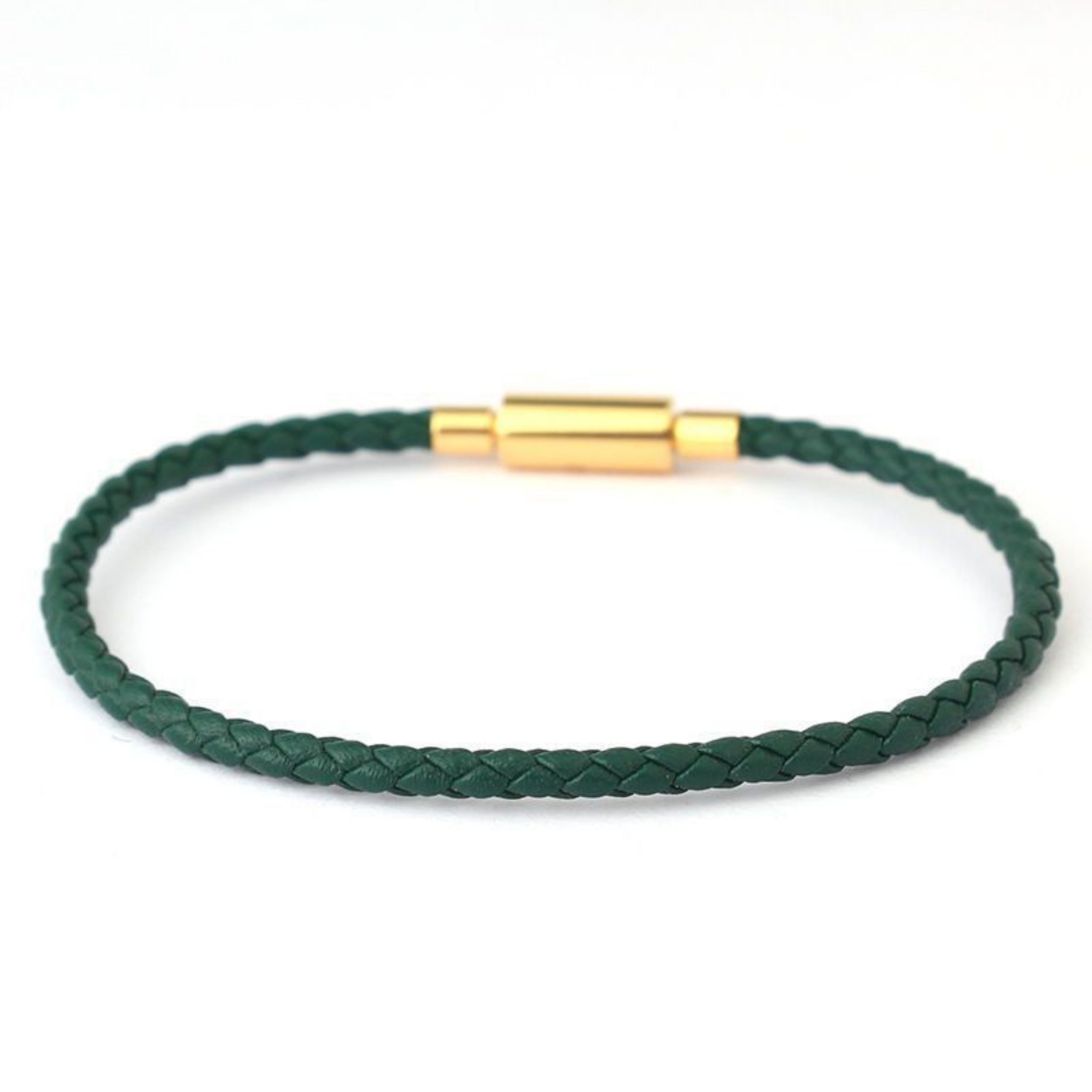 3.0mm Stainless Steel Leather Cord Bracelet With A Single Buckle And Wear-resistant Edging.