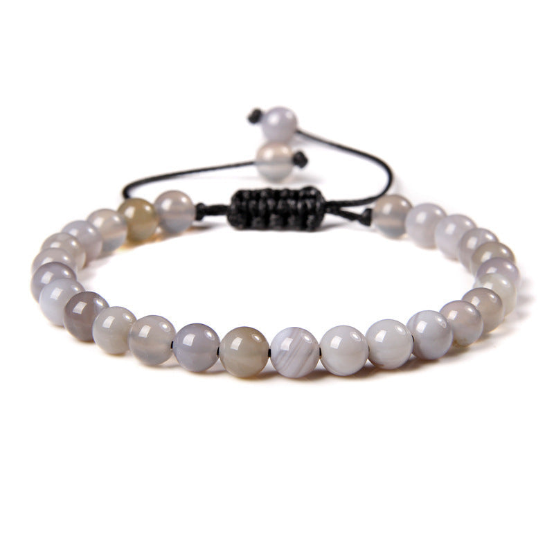 6mm Natural Stone Beads Womens Bracelet Yoga Energy Sports