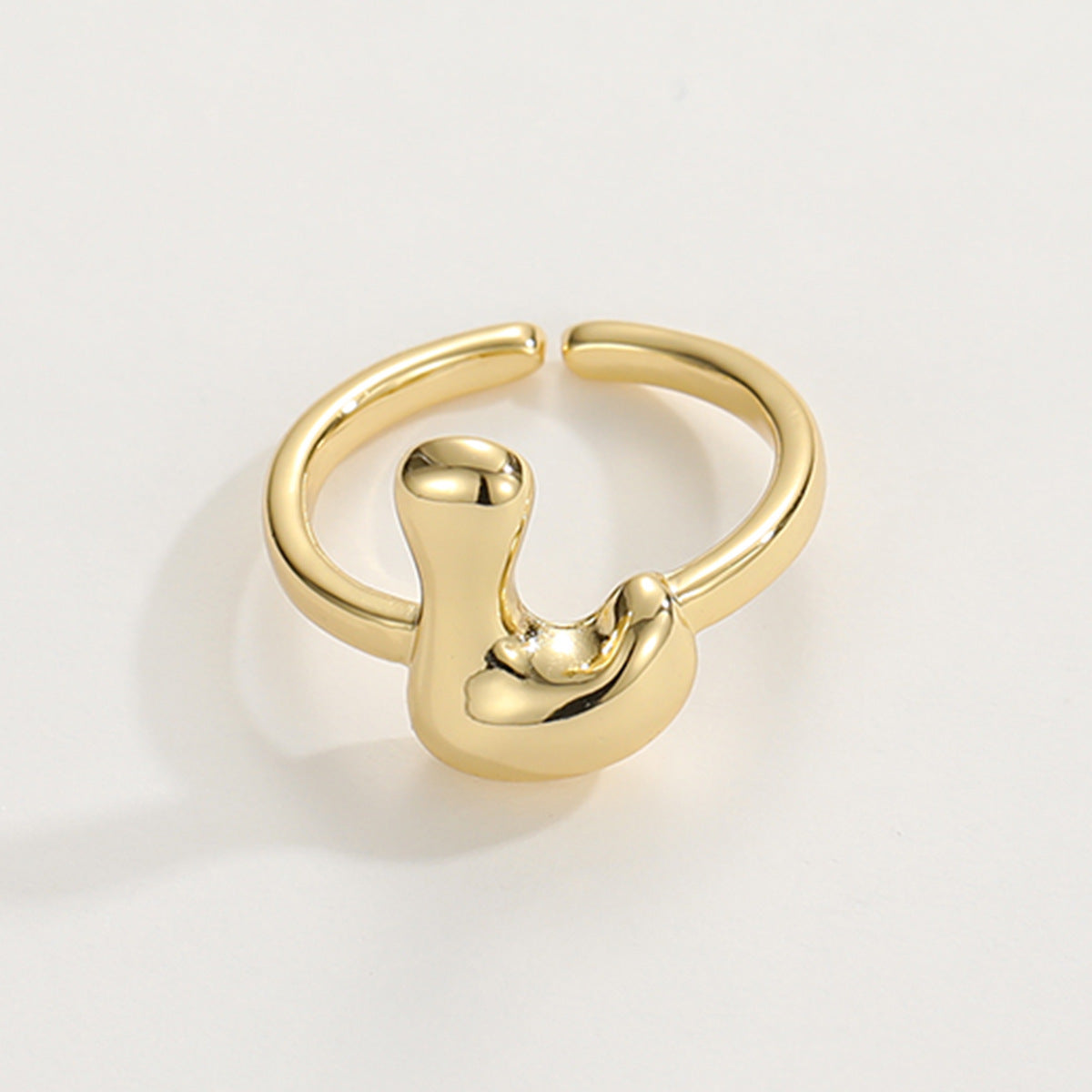 Adjustable English Letter Ring With Adjustable Opening