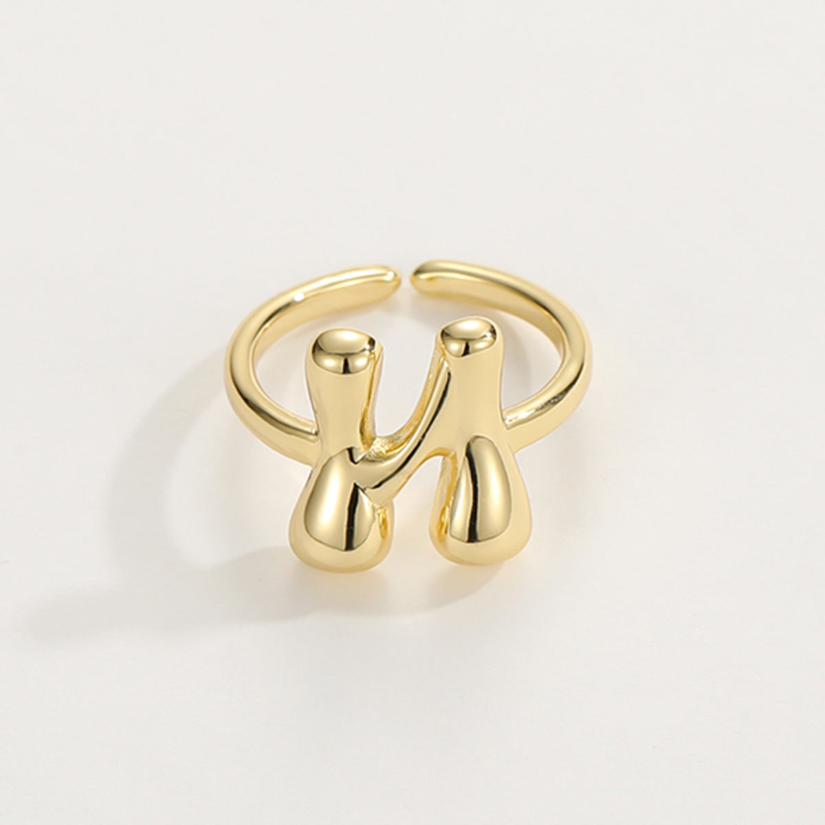 Adjustable English Letter Ring With Adjustable Opening