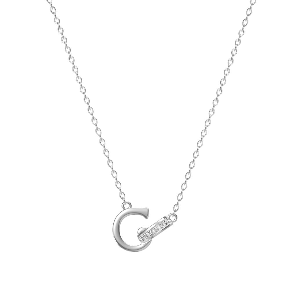 26-Letter Diamond-Embedded Unique Design Necklace For Women