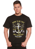 Born To Be Free Men's Bamboo Viscose/Organic Cotton Short Sleeve Graphic T-Shirt