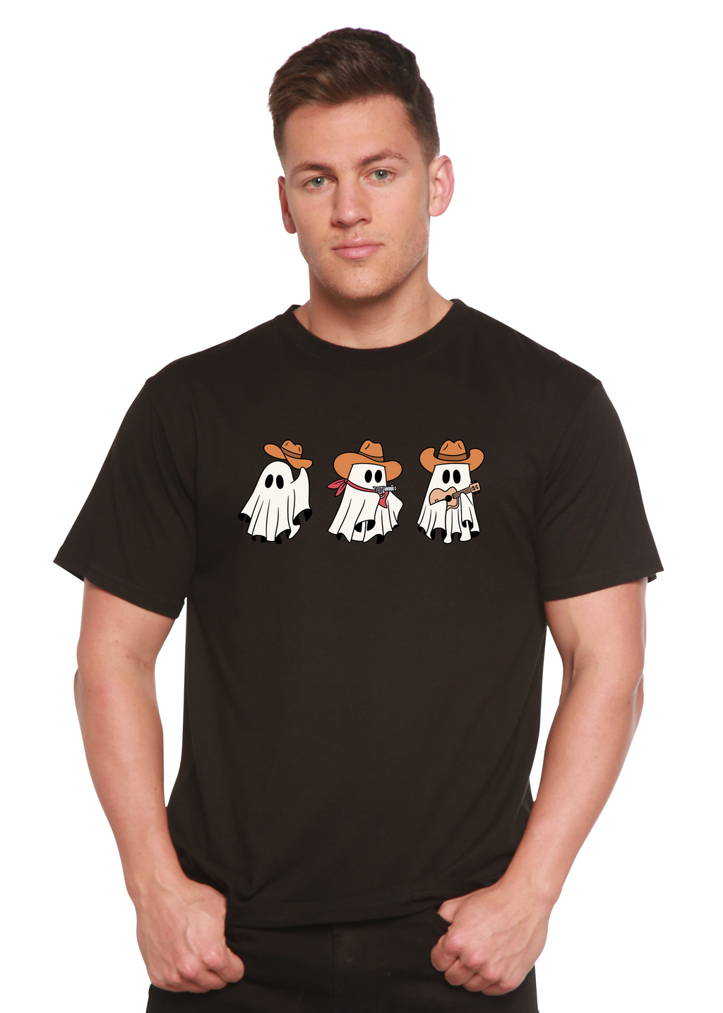 Cowboy Ghosts Unisex Bamboo Viscose/Organic Cotton Short Sleeve Graphic T-Shirt