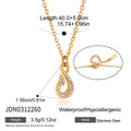 Zircon Fish Hook Necklace and Bracelet Set